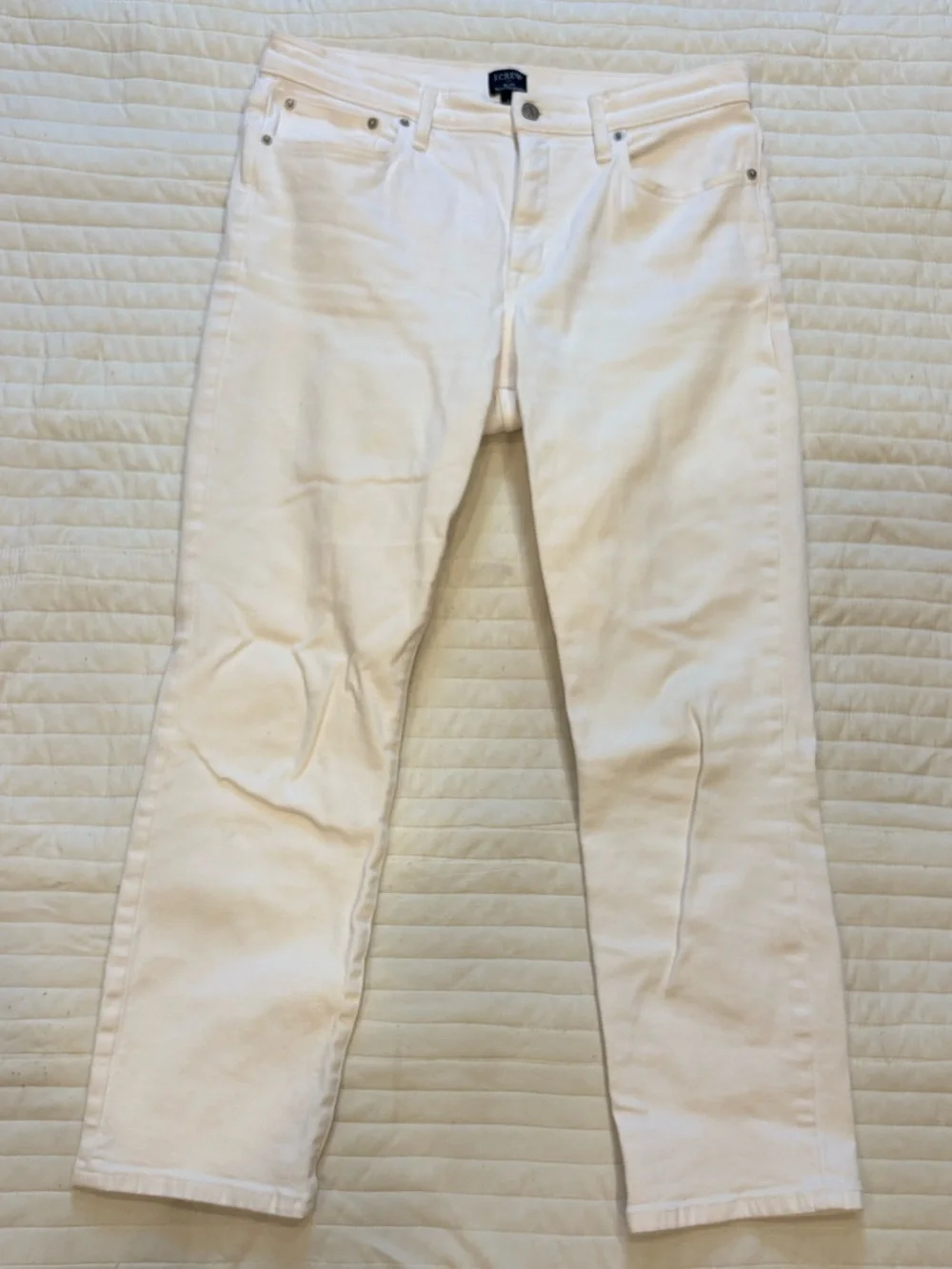 J.Crew Slim Boyfriend Jeans White Cream Denim Women's Size 29